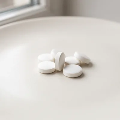 White supplement tablets